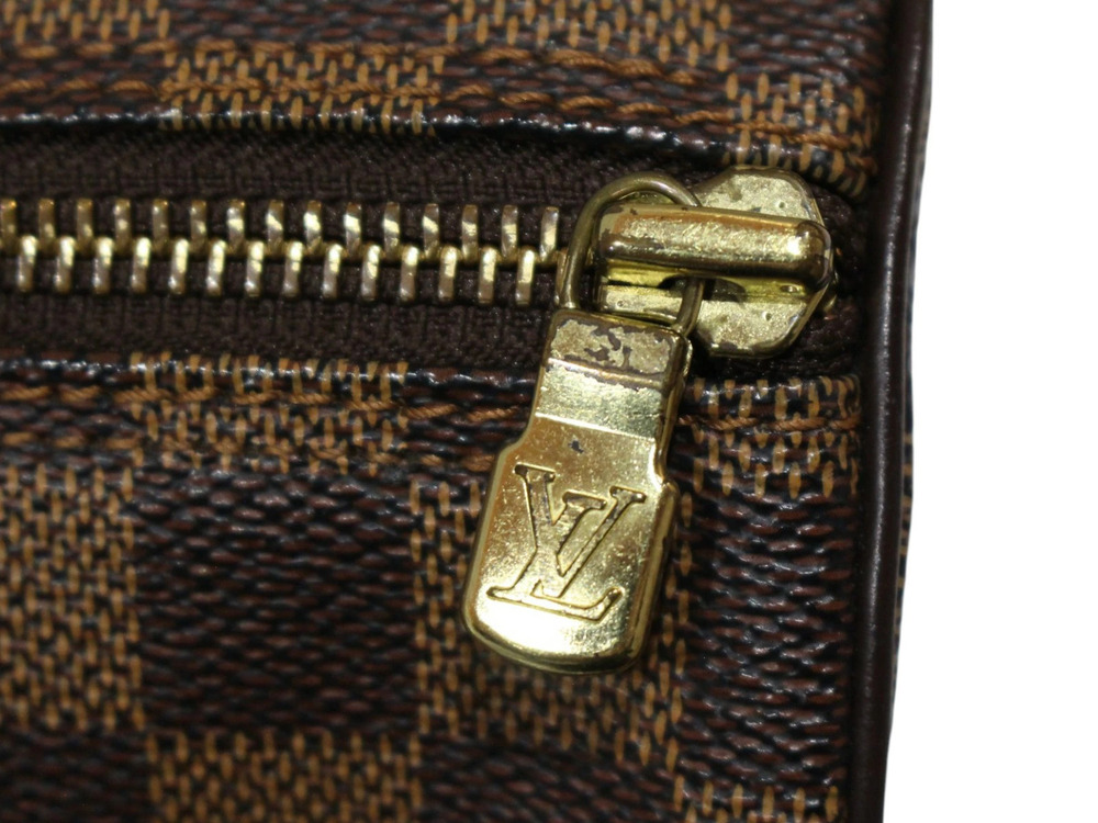 LOUIS VUITTON Papillon Damier Ebene Brown Canvas Brown 2way Shoulder Bag